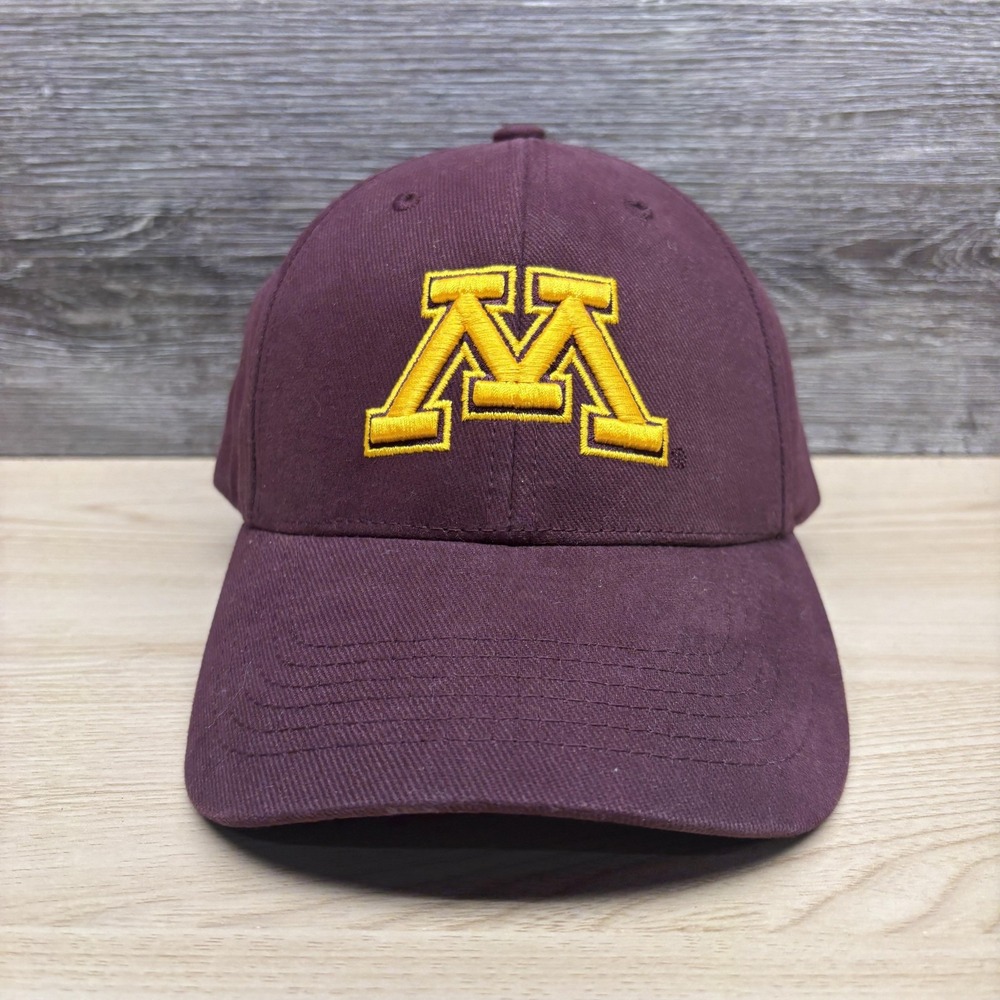 Minnesota Golden Gophers Hat Cap Strap Back Mens Maroon Gold NCAA Football - Picture 1 of 9